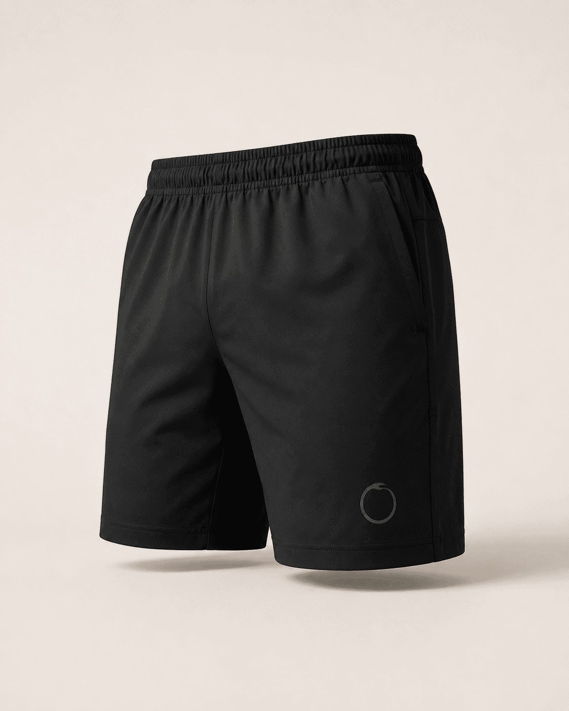 Black OUROBORN training shorts with tonal ouroboros mark